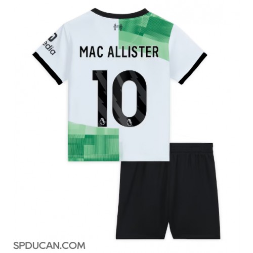Dječji Nogometni Dres Liverpool Alexis Mac Allister #10 Gostujuci 2023-24 Kratak Rukav (+ Kratke hlače)